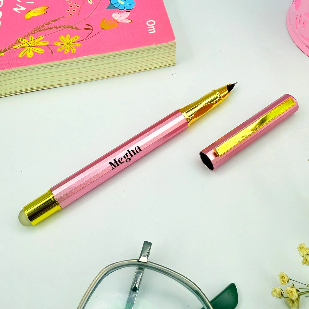 personalized-pen-beautiful-pink-glossy-finish-look