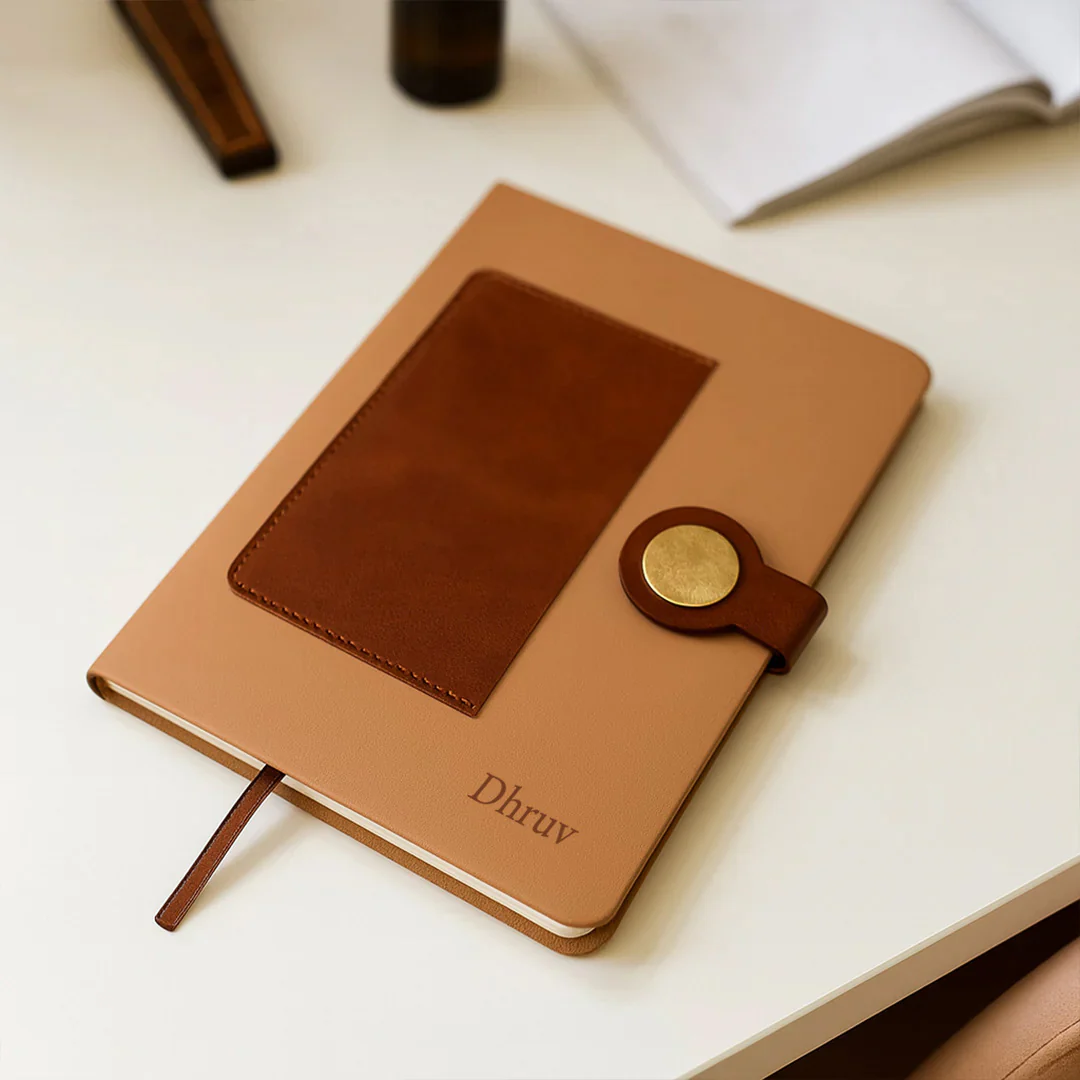 custom-tan-brown-leatherette-notebook