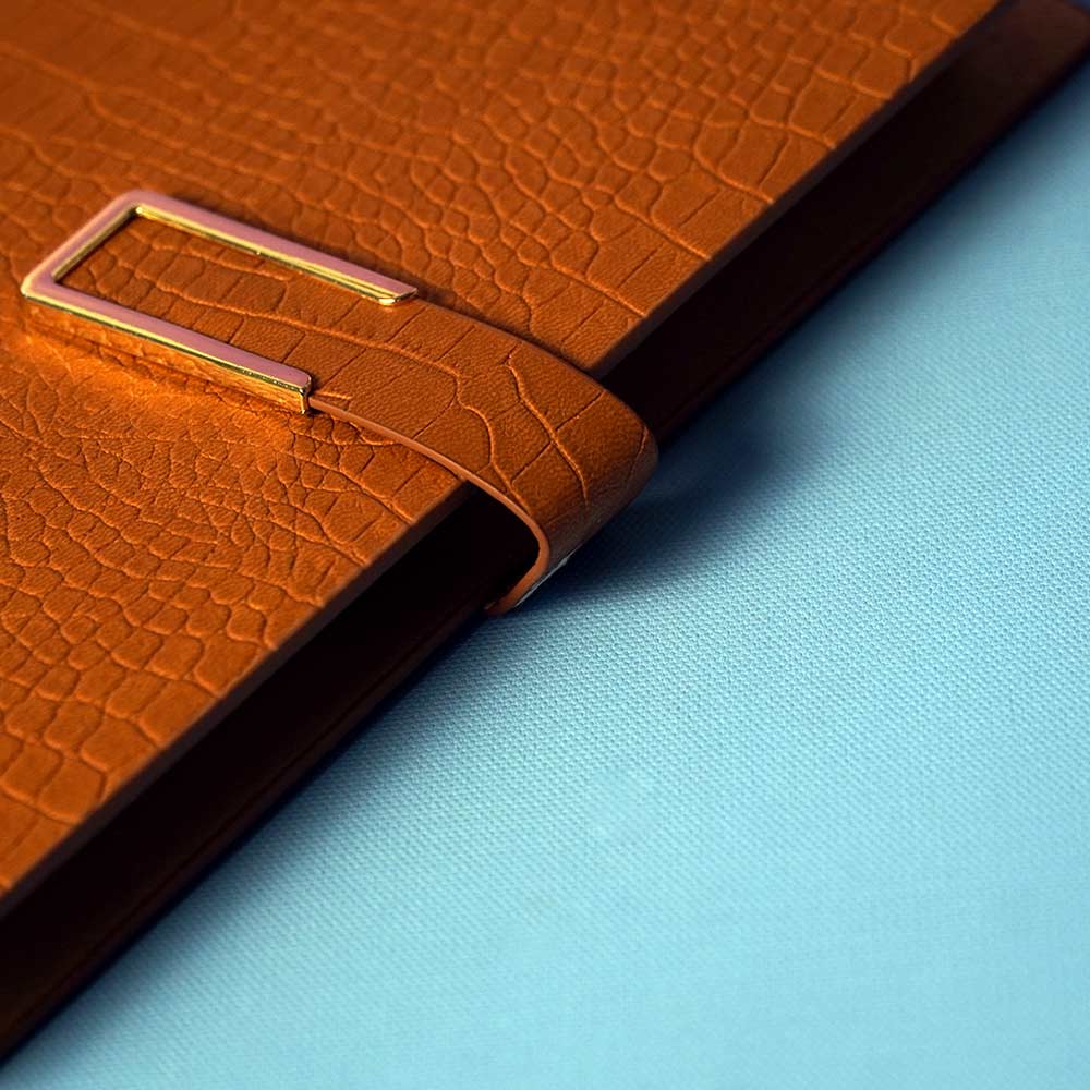 Buy Personalized Diary With Flip Strap Closure - Brown - Image 2