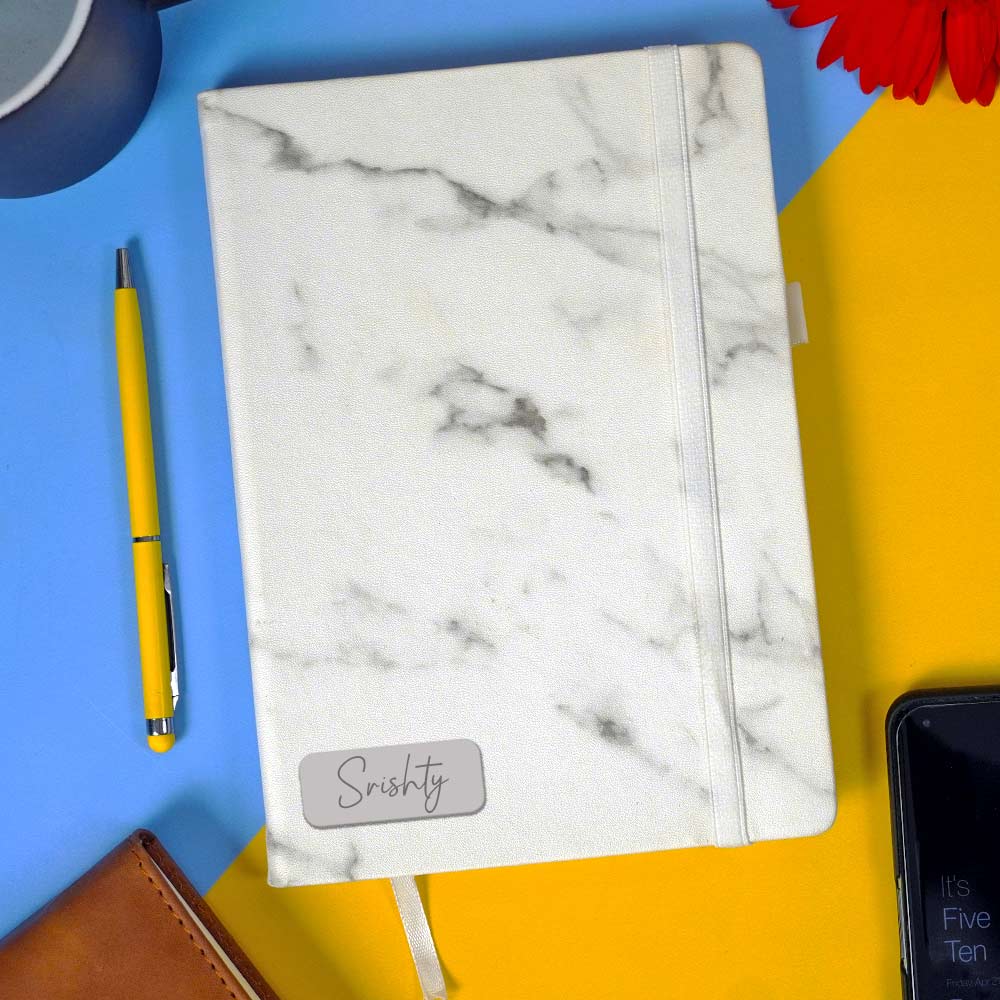 personalized-white-diary-with-rubber-band