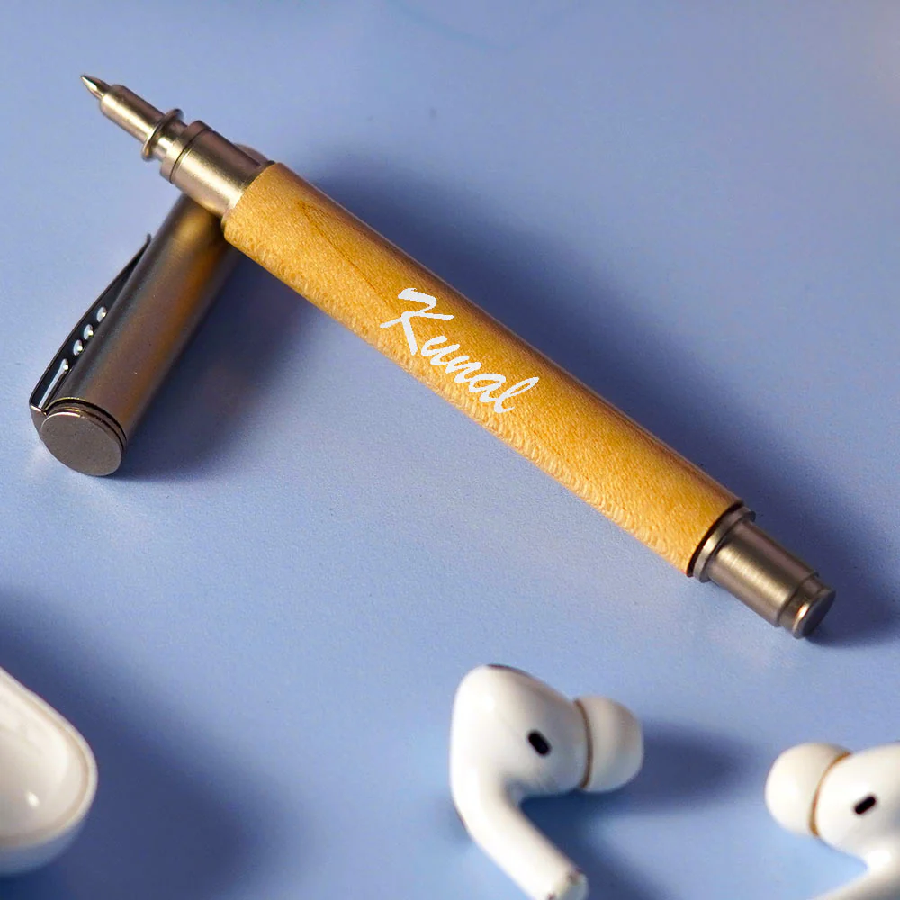 wooden-metallic-finish-ball-pen-silver