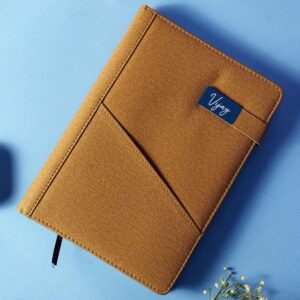 Customized Diary With Flip Strap Closure - Brown