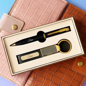 Customized Pen And Keychain Gift Set