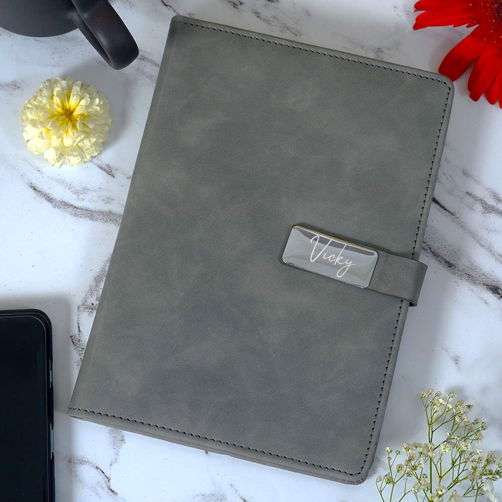 Exclusive Diary With Flip Strap Closure - Gray - Image 2