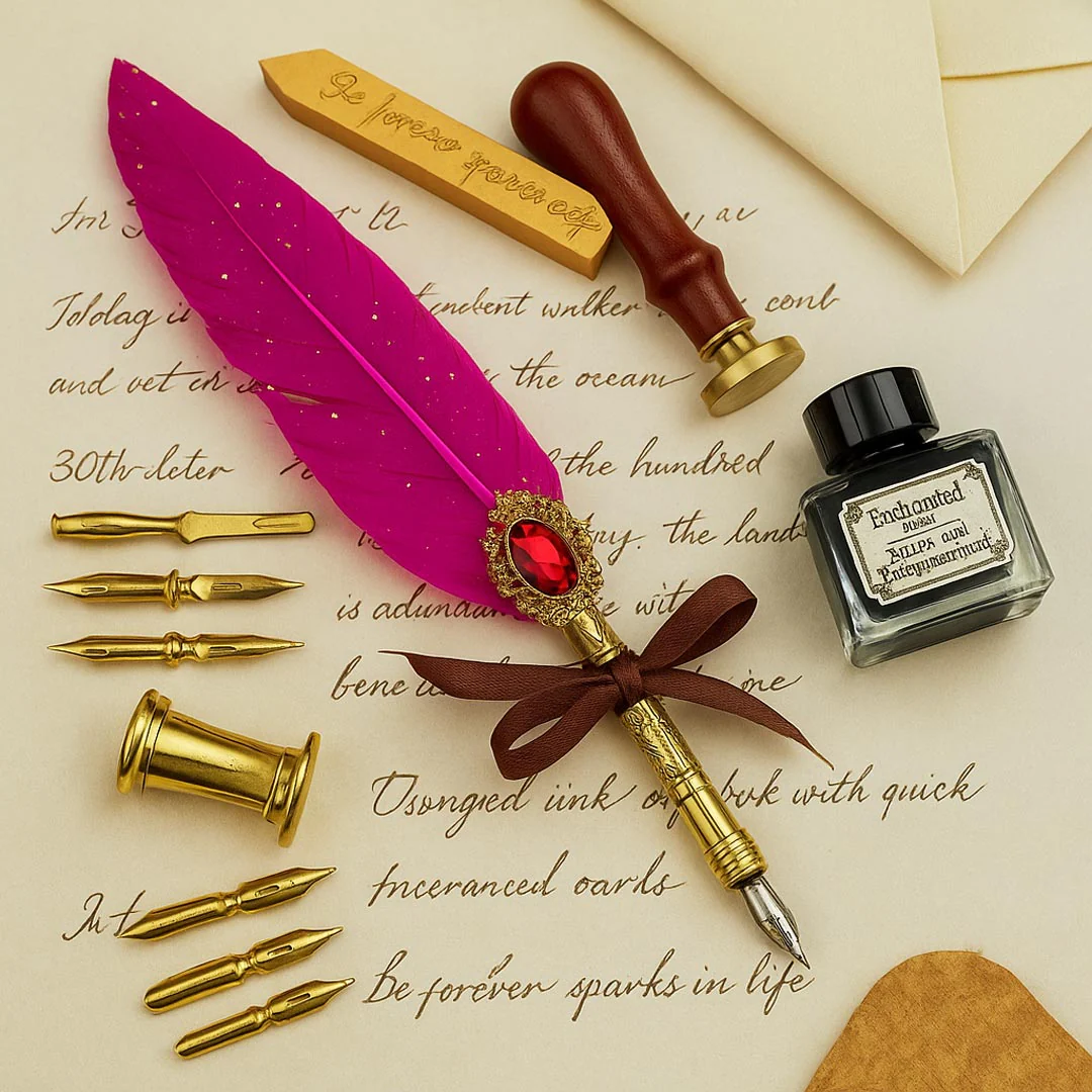 vintage-feather-calligraphy-pen-gift-set