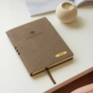 Personalized Black Pen & Grey Notebook Combo