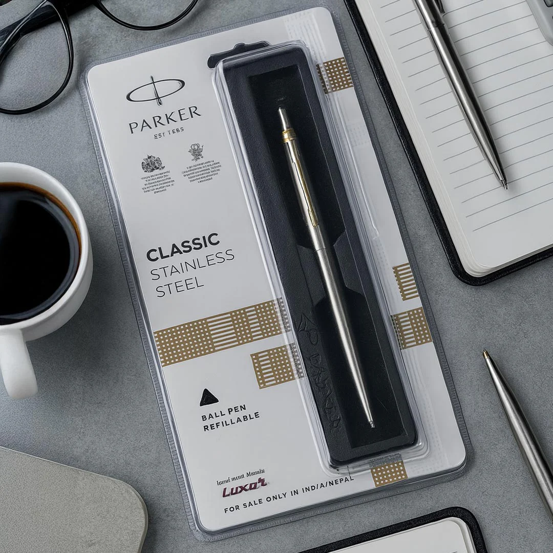 parker-classic-stainless-steel-ball-pen-silver-with-gold-trim